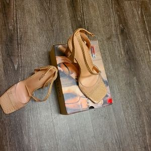 Womens Clear Heels Sandals Square Toe Ankle Strap Sexy High Heeled